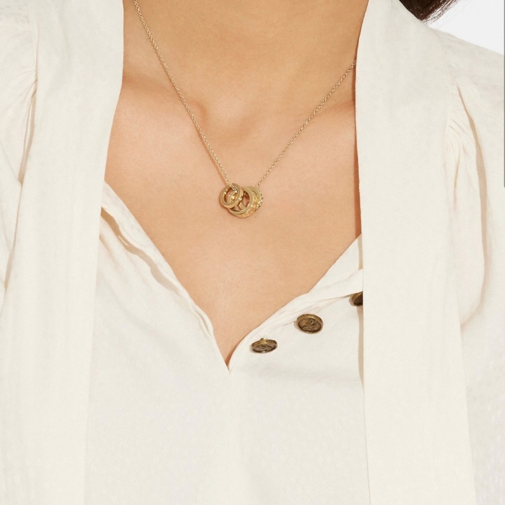 Coach Signature Rondell Necklace in Gold NWT - Picture 2 of 6